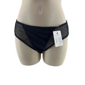 Donna Loren Black Sheer Panty Mesh Accents Womens Size Large